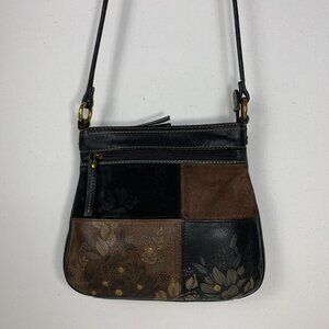 Fossil Vintage Patchwork Crossbody Bag - Floral Elegance for Everyday Style